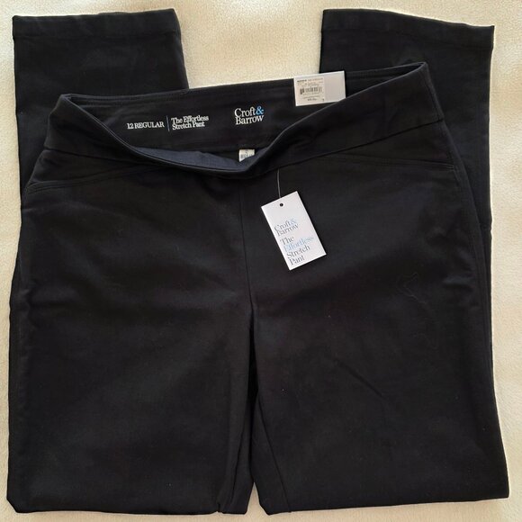Women's Croft & Barrow Effortless Stretch Pull-On Straight-Leg Pants 12 Regular - Picture 5 of 5